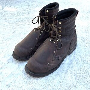 Carolina Men’s Brown Leather Engineer Steel Toe Boots Sz 15 EE